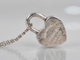 A 'Return to Tiffany' Silver Padlock on Chain, Padlock with Functioning Clasp and Measuring 23mm