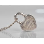 A 'Return to Tiffany' Silver Padlock on Chain, Padlock with Functioning Clasp and Measuring 23mm