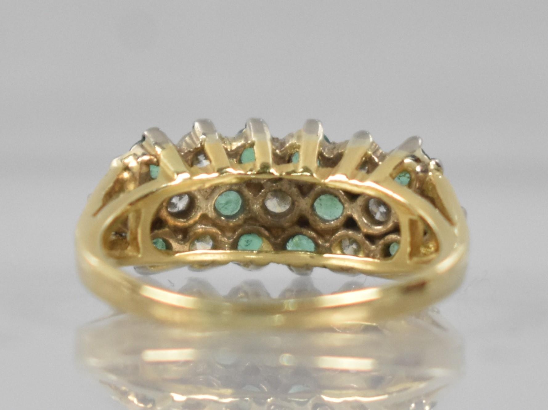 An 18ct Gold, Emerald and Diamond Cluster Ring Comprising Seven Claw Set Round Brilliant Cut - Image 2 of 2