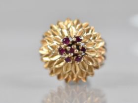 A 9ct Gold and Ruby 'Thai Princess' or 'Hareem' Style Ring, Seven Round Mixed Cut Rubies (Each