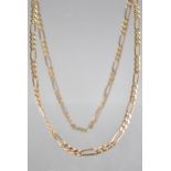 A 9ct Gold Figaro Link Necklace, 46cms Long, Birmingham Import Mark, 6.3gms