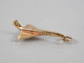 A 9ct Gold Pendant/Charm, Concorde, Makers Mark AJH, 1.6gms, Birmingham 1973, 25.8mm Long