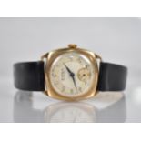 A 9ct Gold Cased Buren Grand Prix Wrist Watch, Silvered Circular Face with Arabic Numerals (