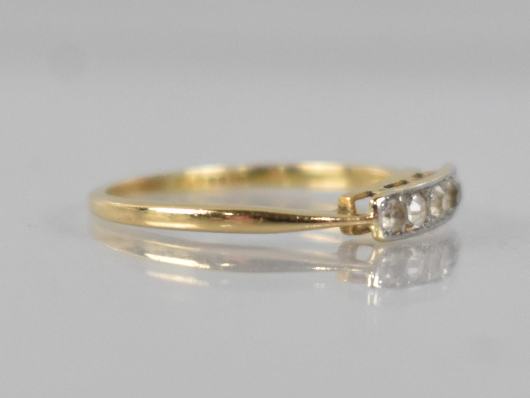 An Early 20th Century White Sapphire (One Stone Replaced) and Gold Metal Ladies Dress Ring, Line Set - Image 2 of 2