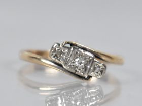 A Three Stone Diamond Ring, Round Cut Stones, Largest Measuring 1.25mm in White Metal Square