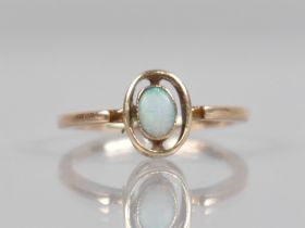 An Early 20th Century 9ct Rose Gold and Opal Ring, Central Oval Cabochon Opal Measuring 4.6mm by 3.
