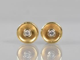 A Pair of Diamond and 18ct Gold Earrings, Central Round Brilliant Cut Diamonds Measuring 2.5mm