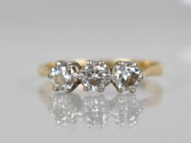 An 18ct Gold and Diamond Trilogy Ring, Old Round Cut Diamonds, Centre Stone Measuring Approx 4.4mm