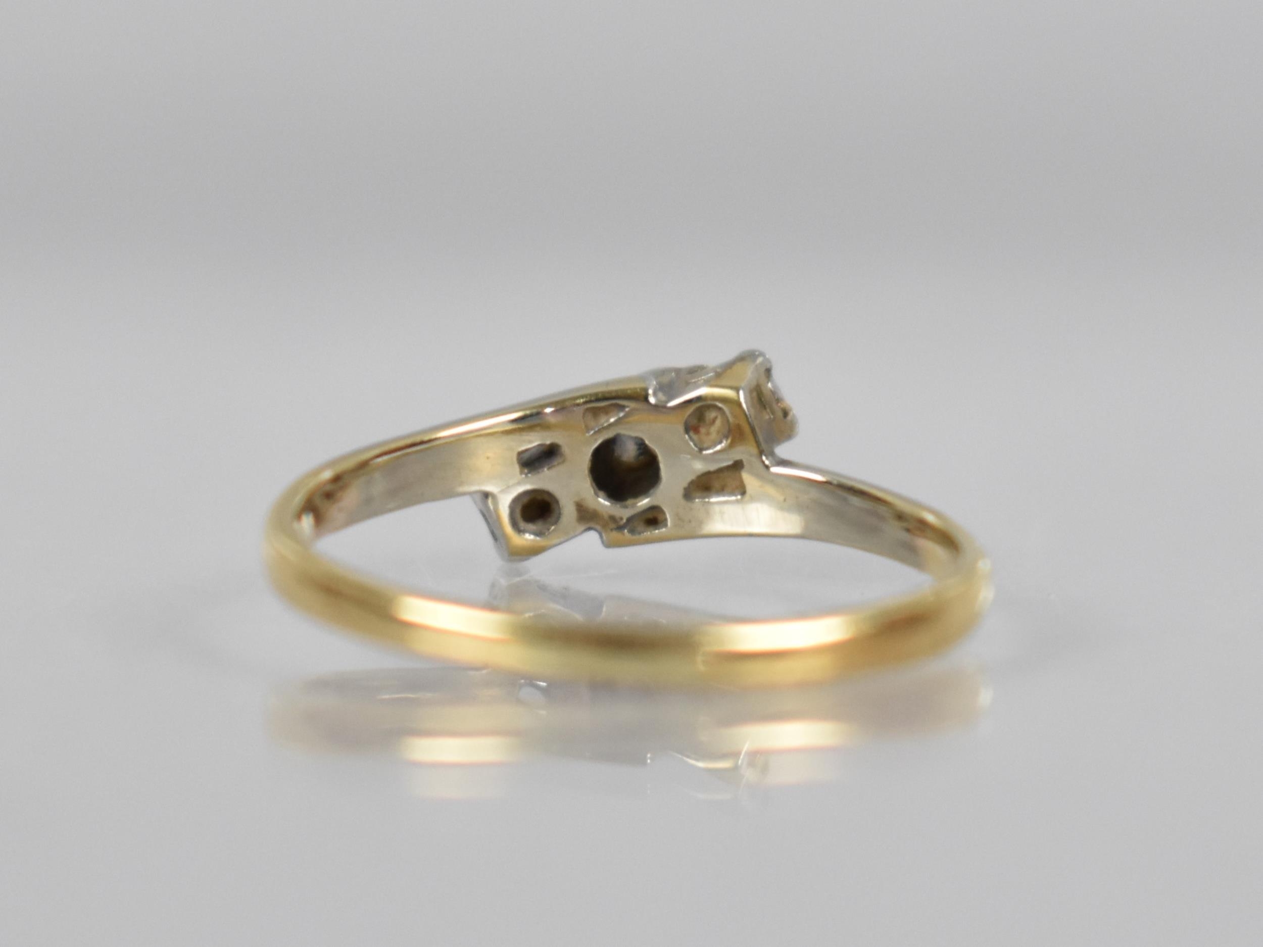 An 18ct Gold, Platinum and Diamond Trilogy Ring, Central Round Cut Diamond Measuring Approx 1.9mm - Image 2 of 2