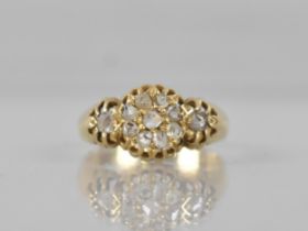 A Late 19th/Early 20th Century Diamond Cluster Ring in Gold Metal Comprising Eleven Rose Cut