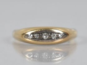 An Early 20th Century 18ct Gold and Diamond Boat Style Ring, Five Old Round Cut Stones (Each 1.1mm