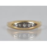 An Early 20th Century 18ct Gold and Diamond Boat Style Ring, Five Old Round Cut Stones (Each 1.1mm