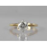 An 18ct Gold and Diamond Solitaire Ring, Centre Round Brilliant Cut Stone Approx 1ct, Measuring