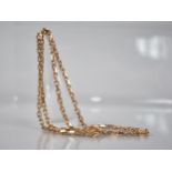 A 9ct Gold Square Cut Belcher Chain Necklace, 47cms Long, 14.5gms