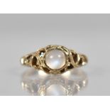 A 9ct Gold and Moonstone Mounted Ring, Circular Cabochon Stone Measuring 5.2mm, Collet Set and in