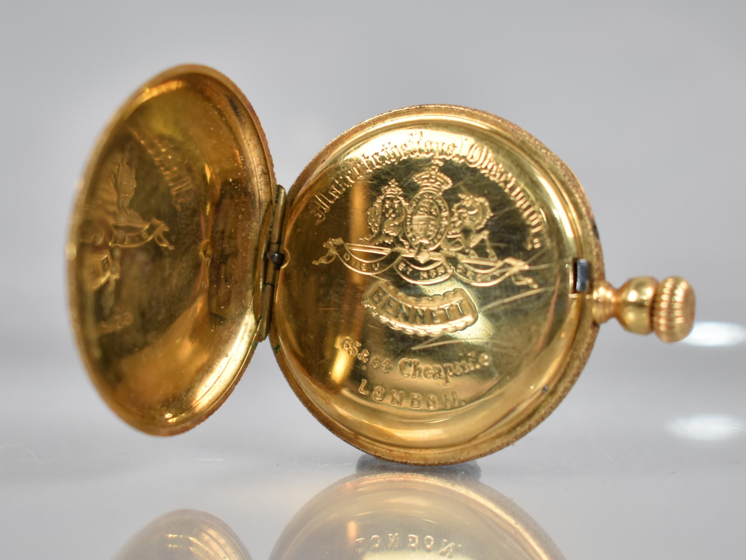 An 18ct Gold Pocket Watch by Bennett (Makers to The Royal Observatory), Gold Engraved Dial Decorated - Bild 3 aus 3