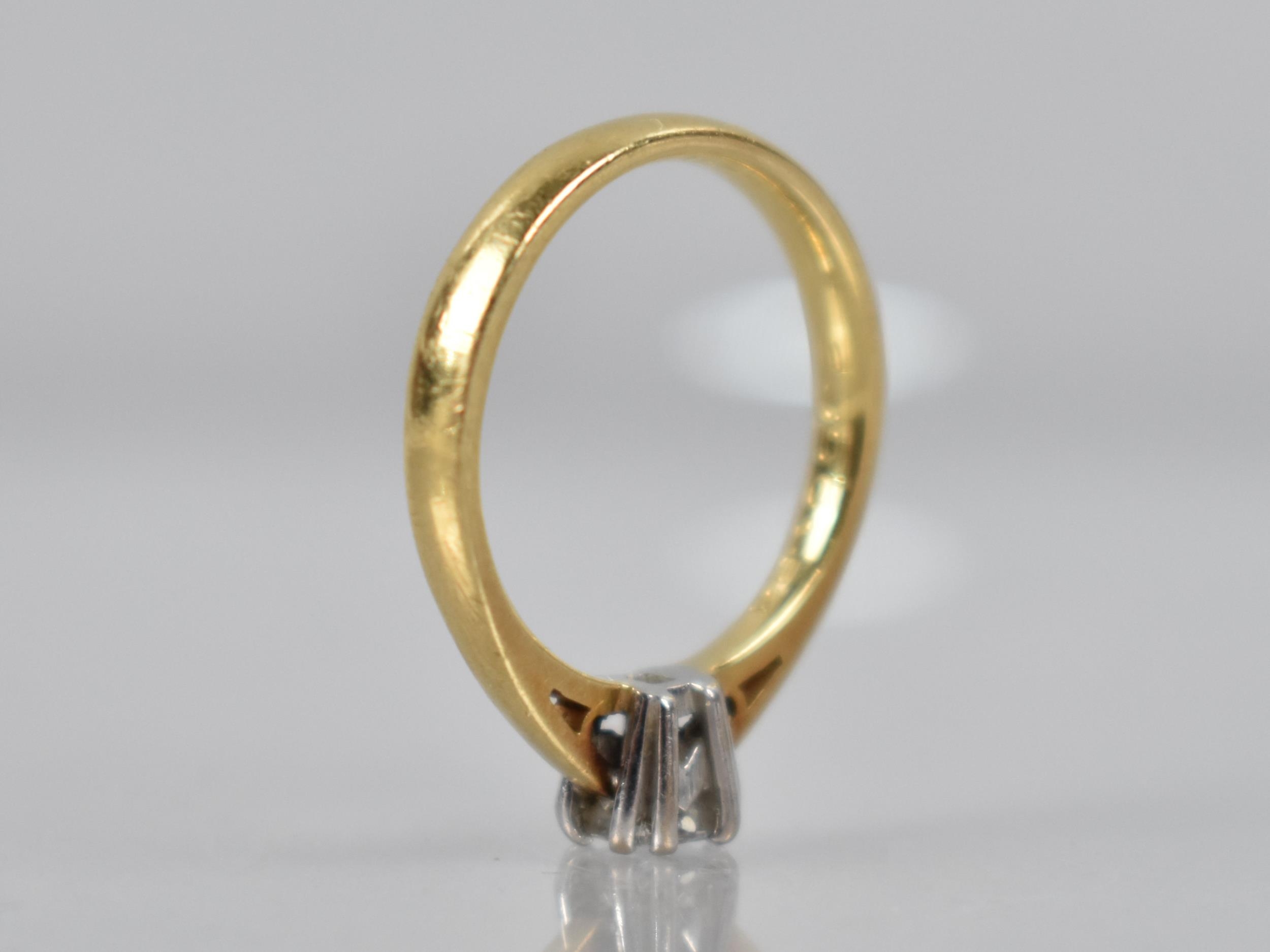 A 18ct Gold Princess Cut Diamond Solitaire Ring, Stone Measuring 3.75x3.9mm (Approx 0.37ct), Set - Image 3 of 4