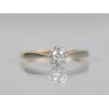 An 18ct Gold and Platinum Mounted Diamond Ring, Central Round Cut Stone 18.2mm Approx, Illusion