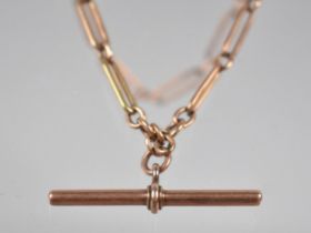 A Late 19th/Early 20th Century 9ct Rose Gold Paper Clip Link Watch Chain, Long Oval Links