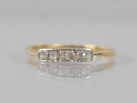 An Early 20th Century White Sapphire (One Stone Replaced) and Gold Metal Ladies Dress Ring, Line Set