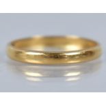 A 22ct Gold Wedding Band, 1.9gms, Birmingham 1918, Size P