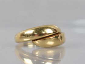 An 18ct Gold Italian Modernist Ring, Crossed Shoulders, 6.4gms, Size N.5