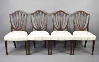 A Set of Four Reproduction Mahogany Shield Back Dining Chairs