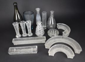 A Collection of Various 19th Century and Later Glassware to include Champagne Bottle, Blue Glass