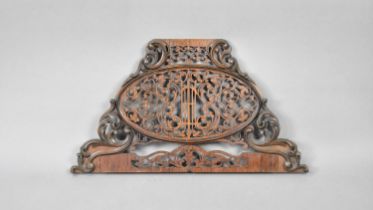 A 19th Century Rosewood Pierced and Carved Music Rest, Possibly from Organ or Similar, 63cms Long