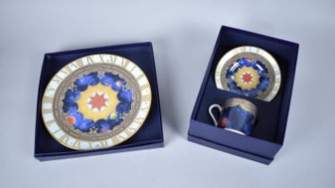 A Boxed Royal Worcester Millennium Plate and Matching Cup and Saucer