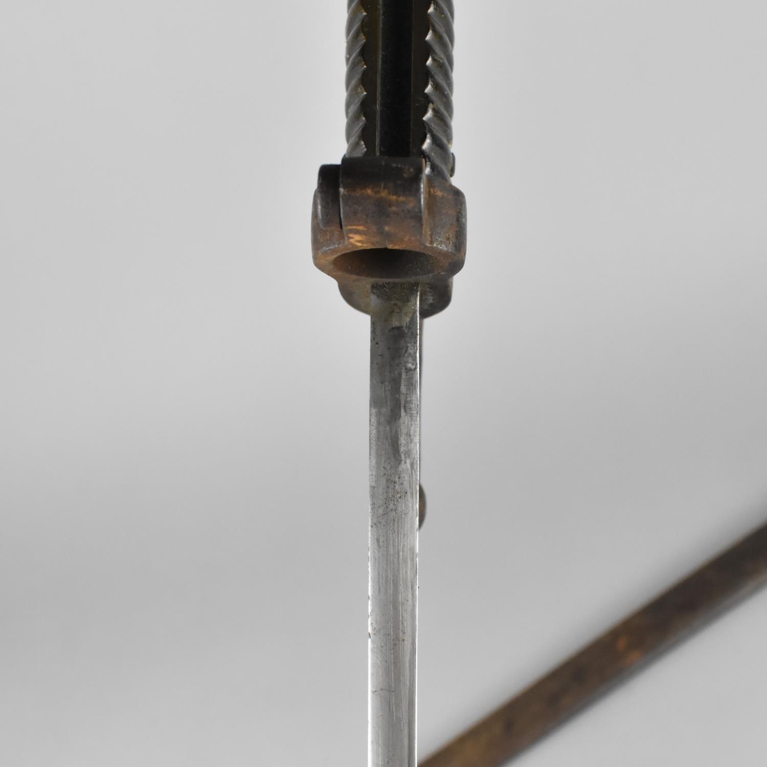 A 19th Century French 1866 Pattern Chassepot Rifle Sword Bayonet with Ribbed Handle and Recurved - Image 9 of 9