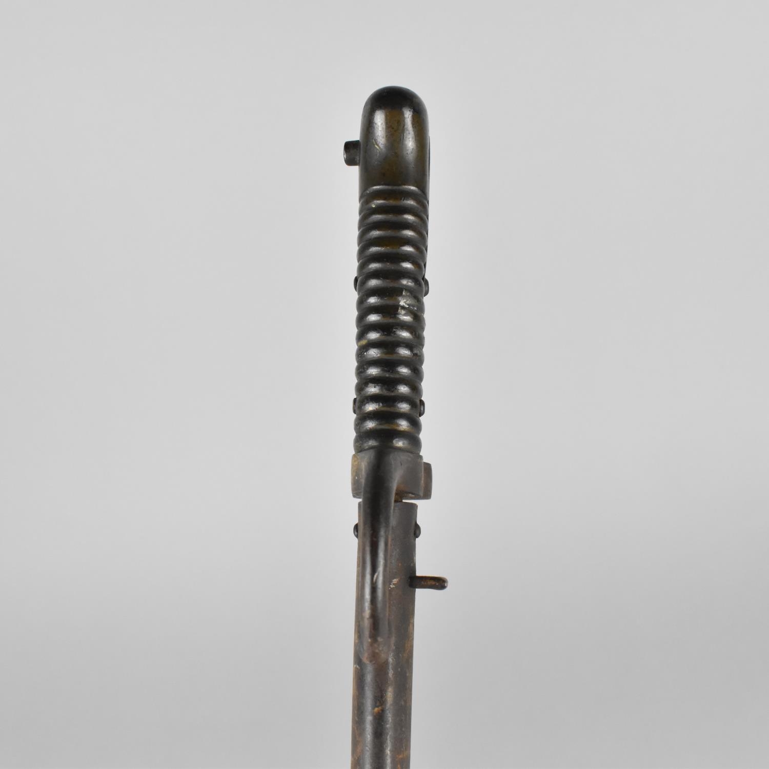 A 19th Century French 1866 Pattern Chassepot Rifle Sword Bayonet with Ribbed Handle and Recurved - Image 5 of 9