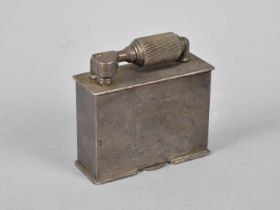 A Vintage McMurdo Silver Plated Table Lighter with Engine Turned Engraved Decoration, 7.5cms Wide