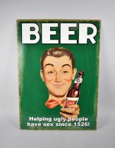 A Reproduction American Beer Poster Printed on Tin, 50cms by 70cms