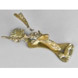 A Modern Cast Brass Novelty Door Knocker in the Form of a Stags Head, 14cms High