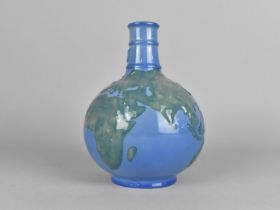 A Ceramic Bottle Vase, the Body Decorated in Relief as a Globe, 18cm high