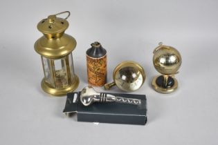 A Collection of Sundries to include Novelty Globe Table Lighter, Map of The World Table Lighter,