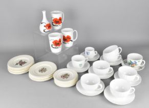 A Collection of Various Wedgwood to Comprise Night and Day Pattern Tea Cups and Saucers, Infinity