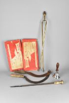 A Small Collection of Vintage Items to Comprise Two Boxed Brexton Car Door Trays, Brass Fire