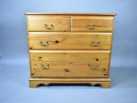 A Modern Pine Bedroom Chest of Two Short and Two Long Drawers, 89cms Wide