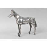 A Mid/Late 20th Century Chromed Car Bonnet Mascot in the Form of a Racehorse, 14cms Long and 13cms