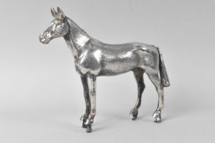 A Mid/Late 20th Century Chromed Car Bonnet Mascot in the Form of a Racehorse, 14cms Long and 13cms