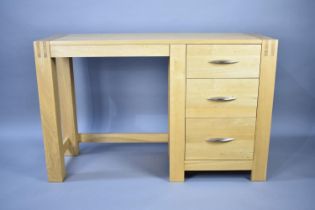 A Modern Kneehole Dressing Table Base with Three Side Drawers, 120cms Wide