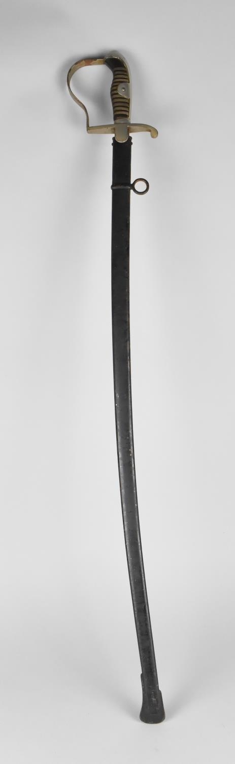 A Vintage German 1796 Type Light Cavalry Trooper's Sword , with Slightly Curved Blade , Steel