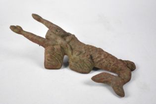 A Novelty Cast Iron Boot Pull in the form of Mermaid with Arms Outstretched, 25cms Long