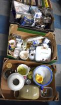 Three Boxes of Various Ceramics, Metalwares, Ginger Jar, Lego Star Wars Cards etc