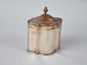 A 19th Century Sheffield Plated Tea Caddy with Hinged Lid, 10.5cms HIgh