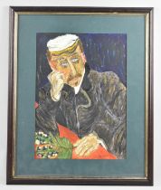A Framed Gouache, Signed Johny Gaston and Dated 1968, after Van Gogh Print, Docteur Gachet 28x38cm