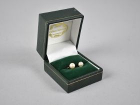 A Pair of 9ct Gold Mounted Faux Pearl Earrings, Pearl Diameter 6.2mm