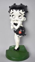 A Reproduction Cold Painted Cast Iron Doorstop in the Form of Betty Boop, 36cms High, plus VAT
